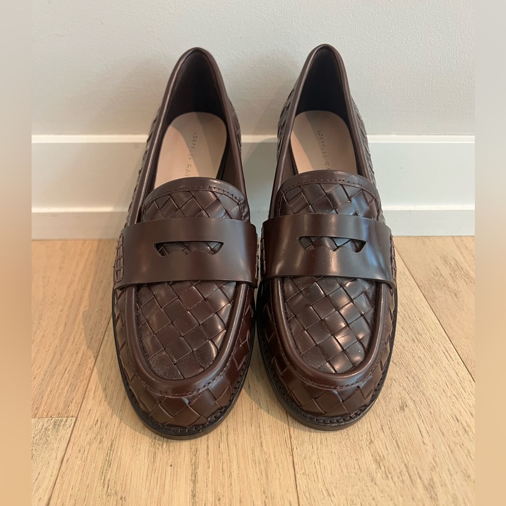 Loeffler Randall “ Rachel “ Woven Loafers in espresso 7.5 new never worn